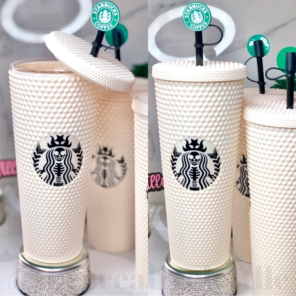 Custom 24oz Matte Cream Spooky Tumbler 🤍